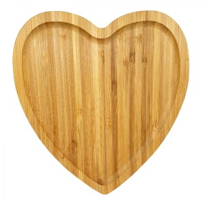 BANDEJA DE BAMBU PETISQUEIRA FORMA CORAÇÃO 14,5x14,5cm FWB
