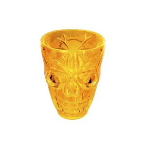 Copo Shot Plástico Caveira Halloween 55ml c/ 4un Silver Plastic!