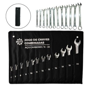 KIT DE FERRAMENTAS 12 CHAVES COMBINADAS COM ESTOJO - HUTZ