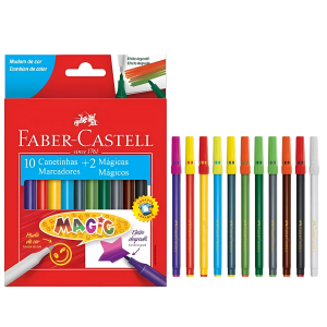 CANETINHA HIDROGRAFICA 10 CORES  MAGIC - FABER CASTELL