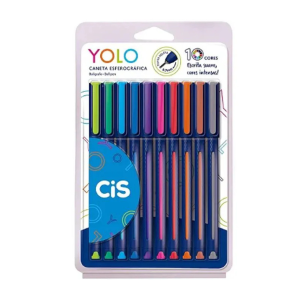 ESTOJO CANETA CIS YOLO 0.7 10 CORES
