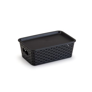 CESTO ORGANIZADOR RATTAN PEQ PRETO PLASNORTHON 