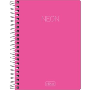 CADERNETA ESPIRAL CAPA PLASTICA SEM PAUTA NEON SORTIDA 1/8 80FOLHAS 110MMX154MM 302643