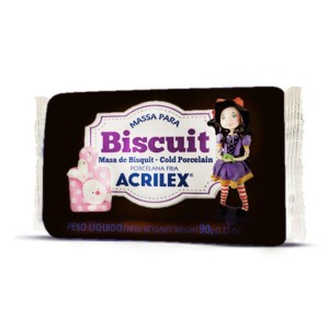 MASSA BISCUIT PRETA ACRILEX 90G 12CMX2CMX7CM 074900520