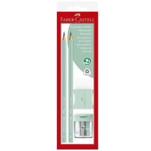 KIT FABER-CASTELL LÁPIS, BORRACHA E APONTADOR 24,5CMX6,7CMX2,5CM SM/1205PASTELAPV